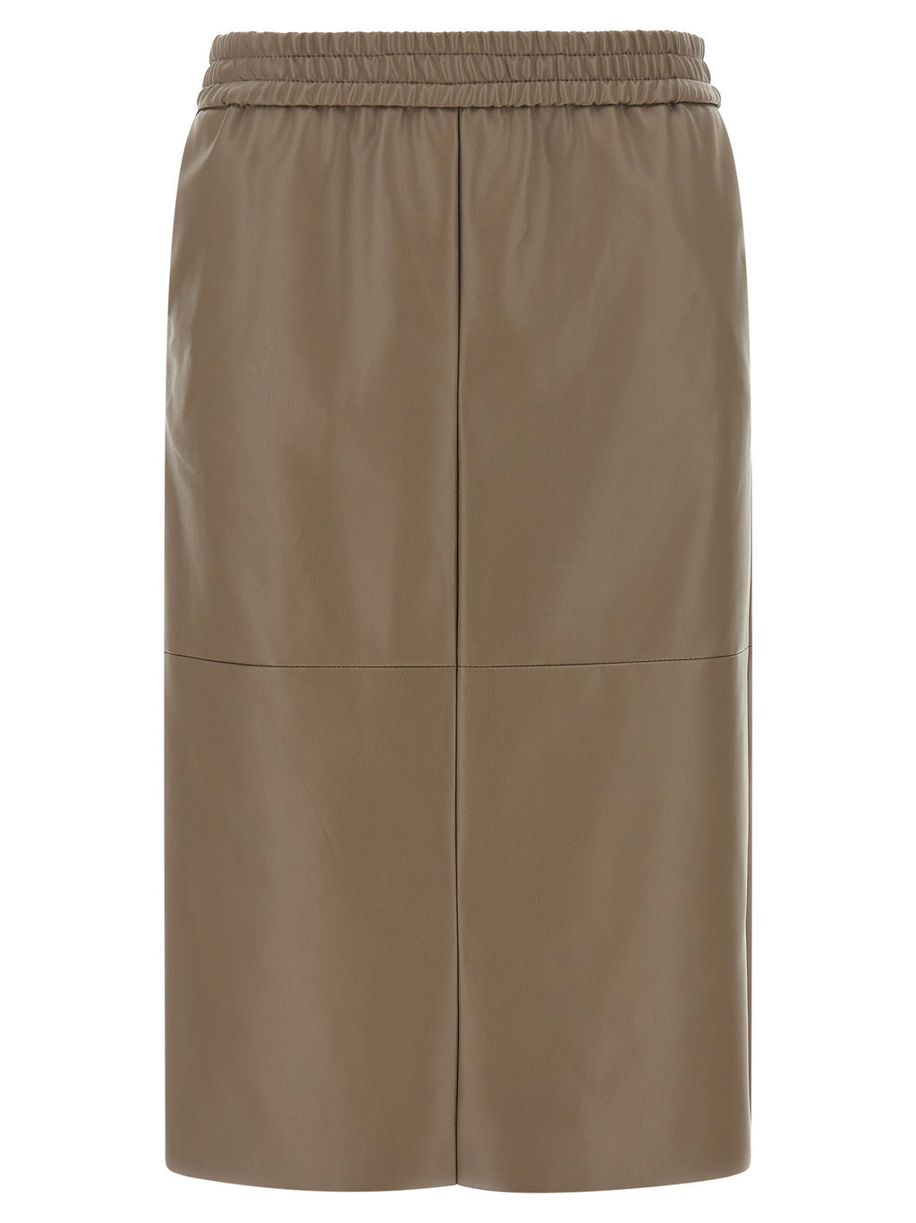 Nude Eco-leather Panel Skirt Nude