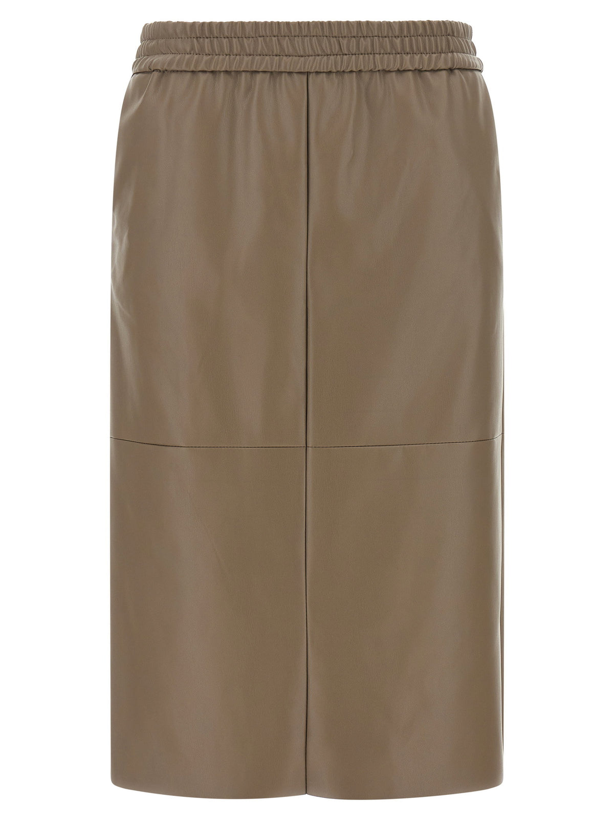 Nude Eco-leather Panel Skirt Nude