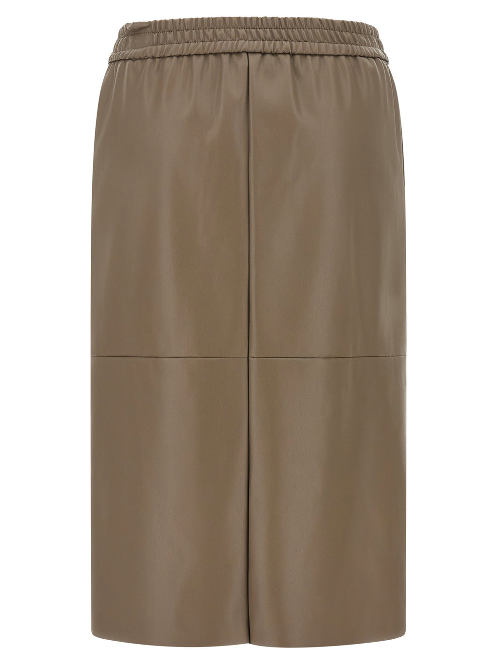 Nude Eco-leather Panel Skirt Nude