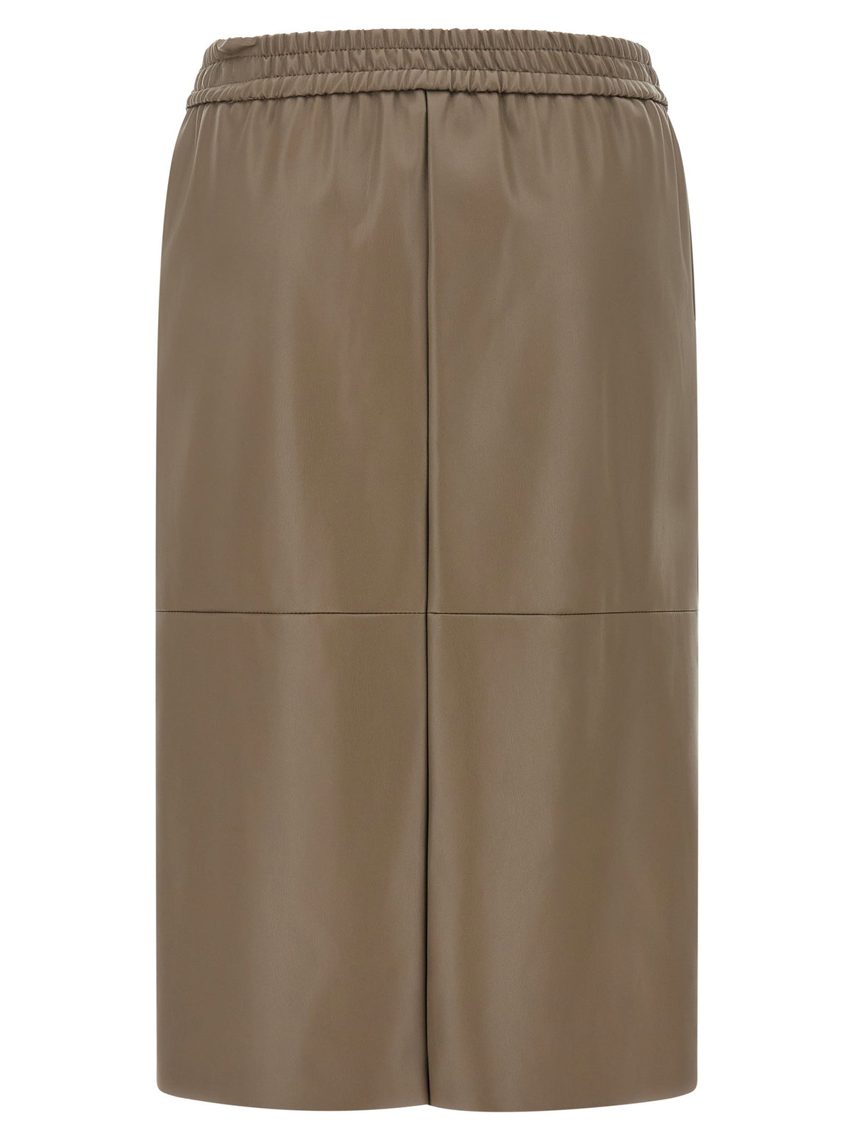 Nude Eco-leather Panel Skirt Nude