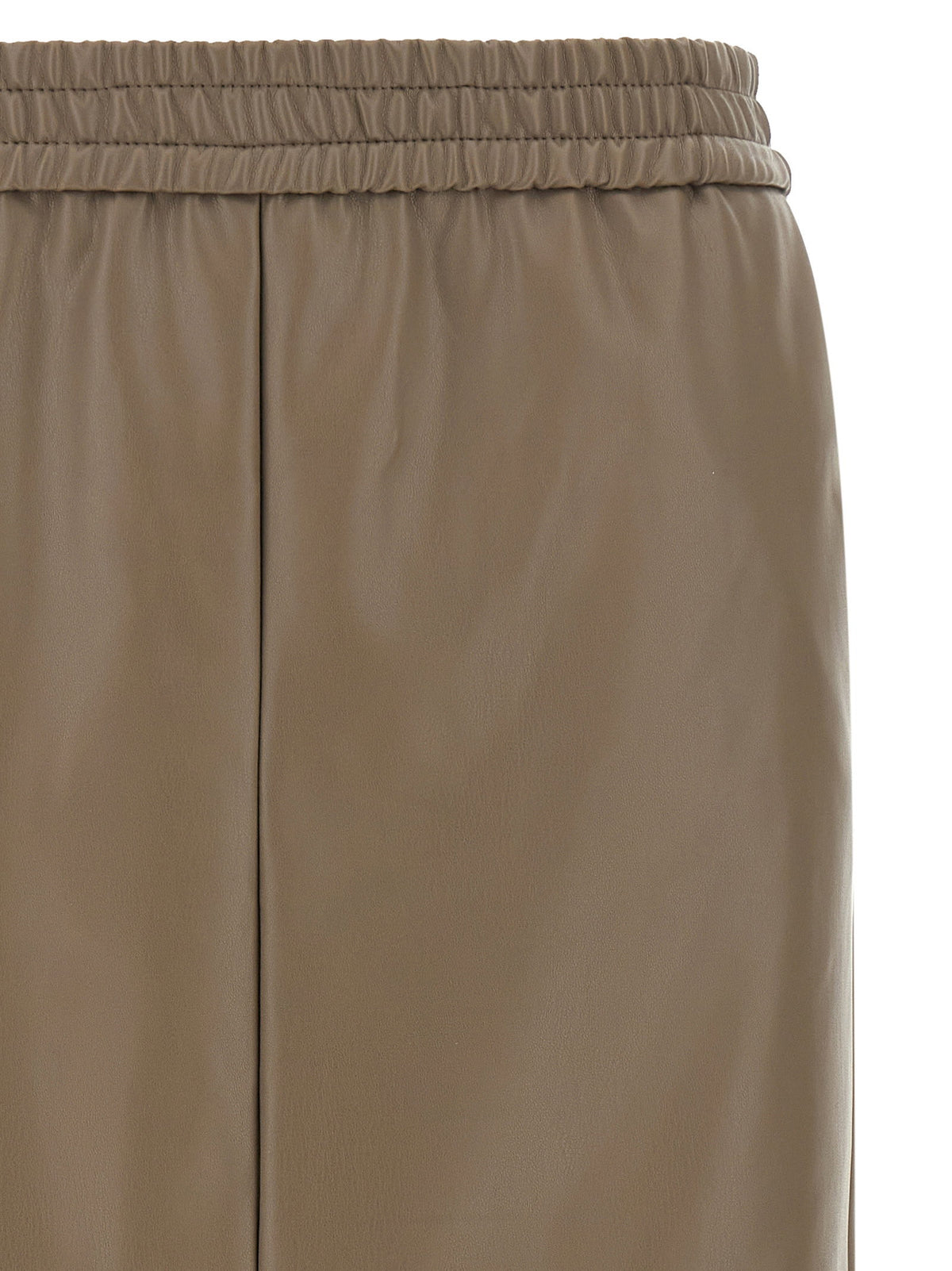 Nude Eco-leather Panel Skirt Nude