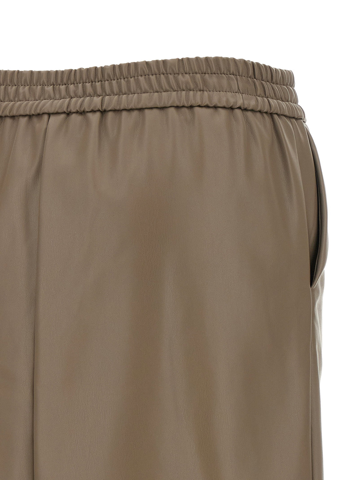 Nude Eco-leather Panel Skirt Nude