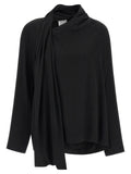 Nude Draped Panel Blouse