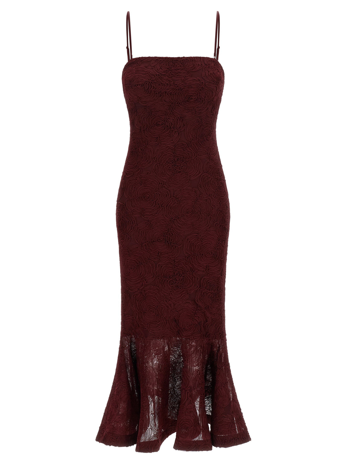 Rotate Birger Christensen Flower Mesh Flounce Dress