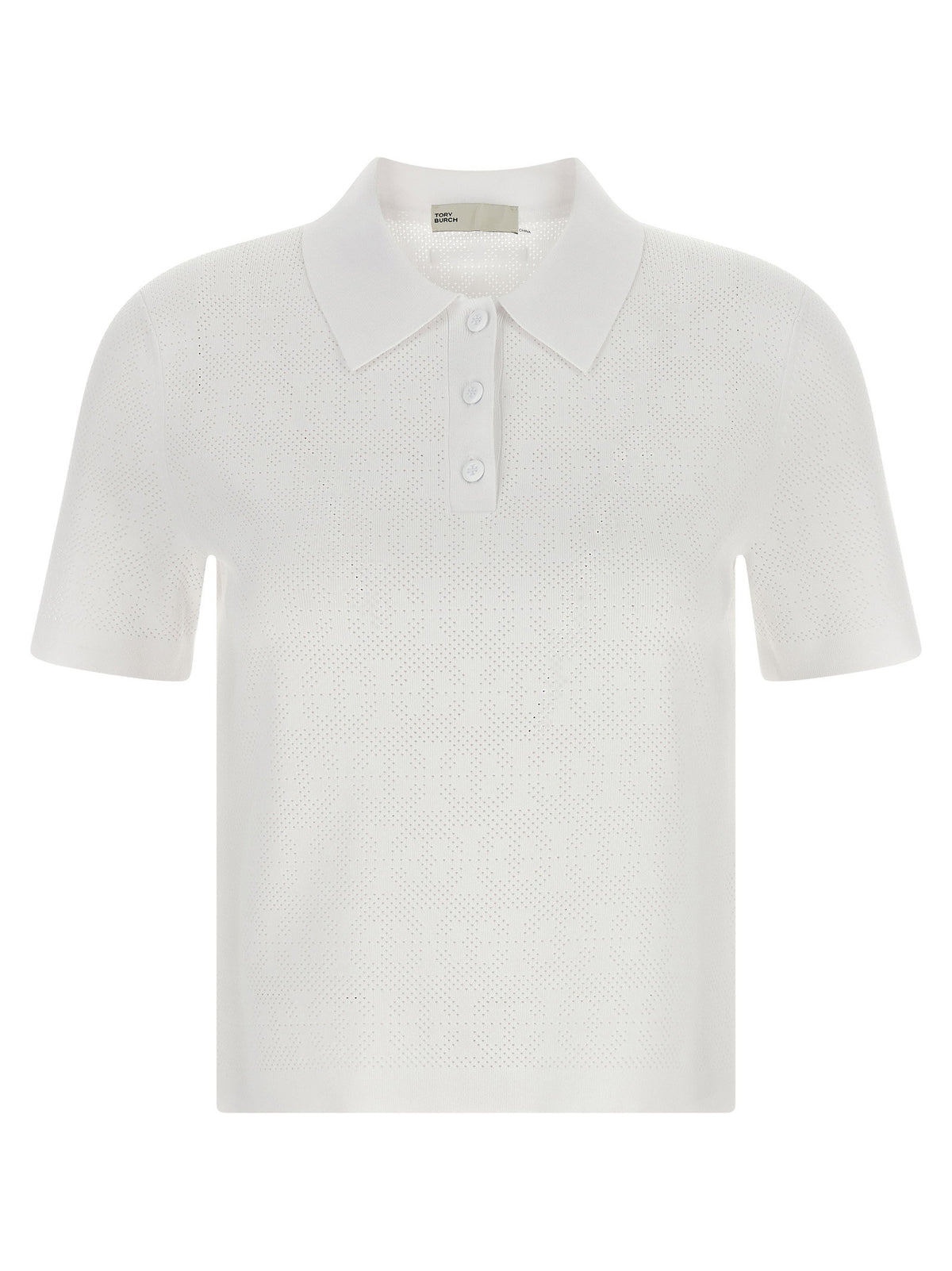 Tory Burch Pointelle Viscose Polo Shirt