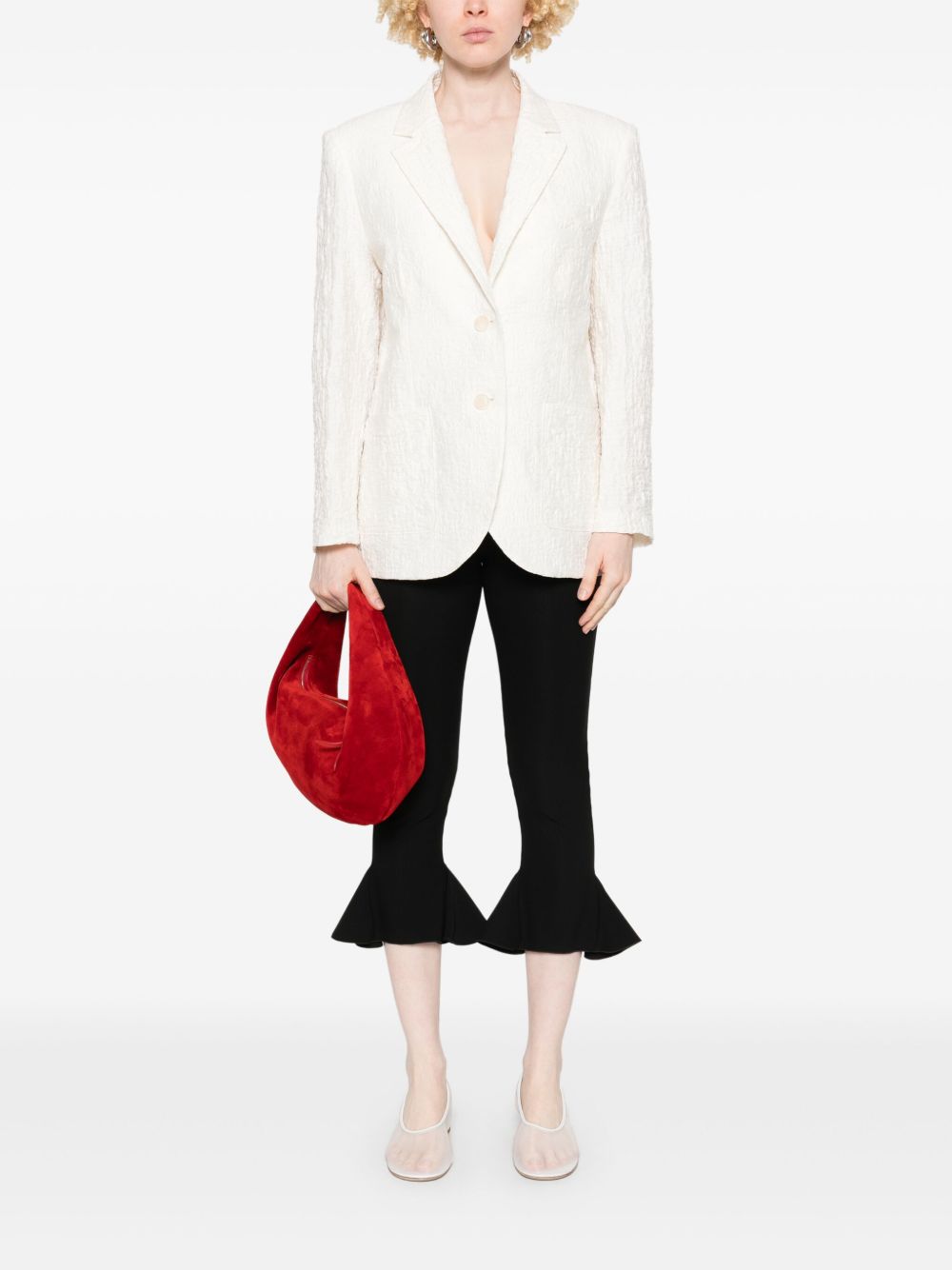 Harris Wharf London crinkled shoulder-pads blazer