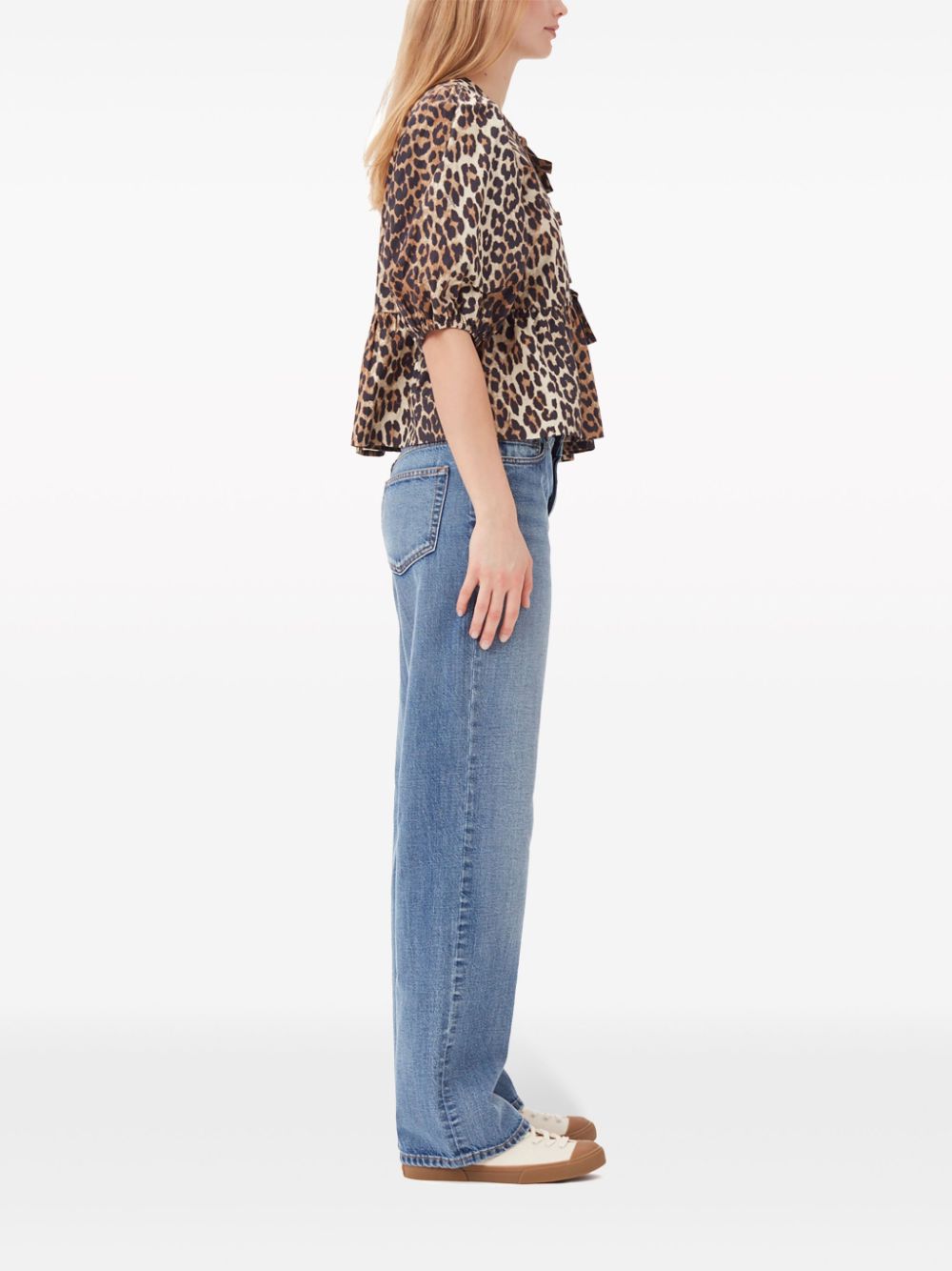 Ganni Conscious Criteria page Organic cotton peplum top Ganni