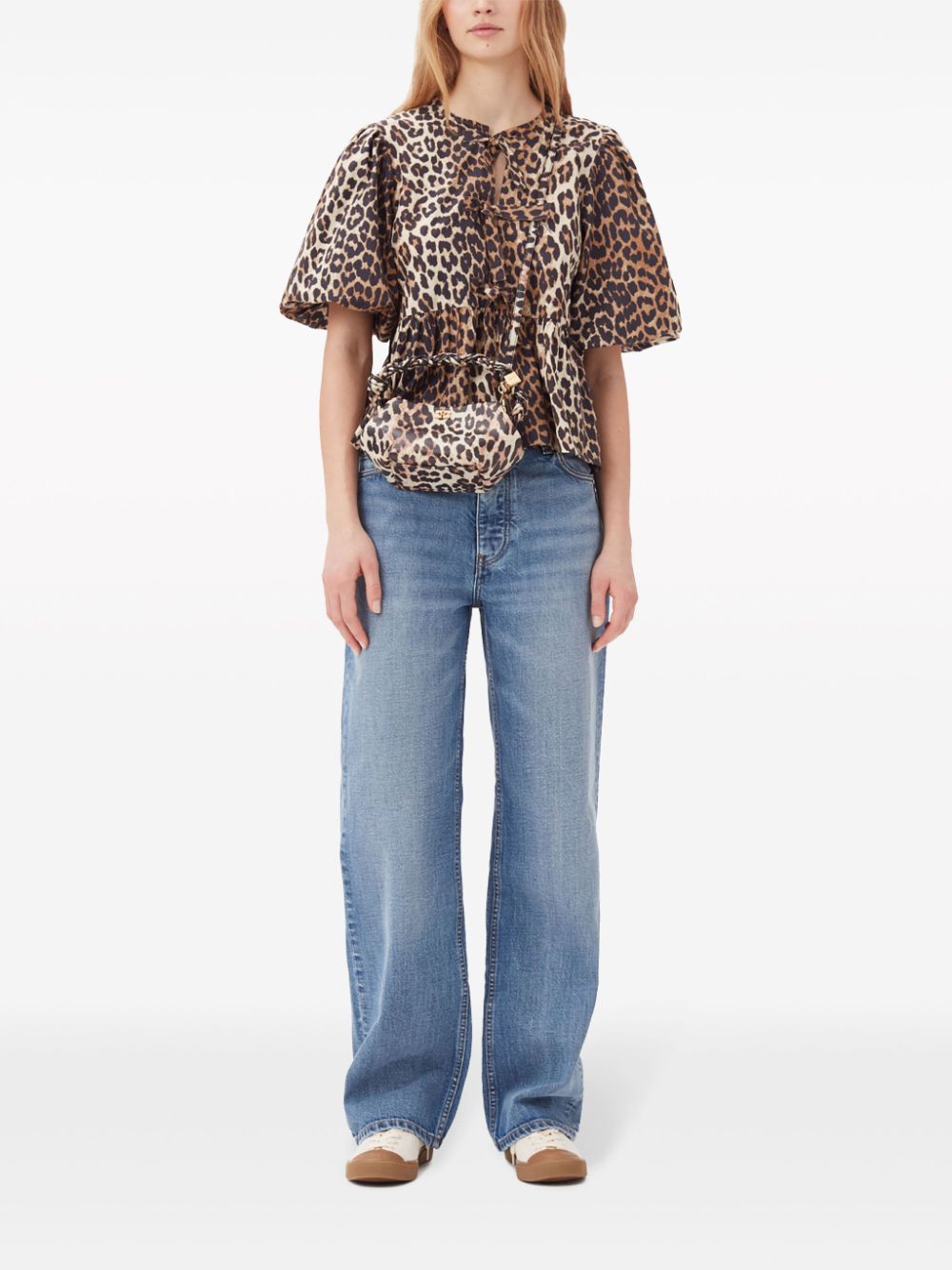 Ganni Conscious Criteria page Organic cotton peplum top Ganni