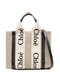 Chloé Chloe Woody Small Linen Tote Bag