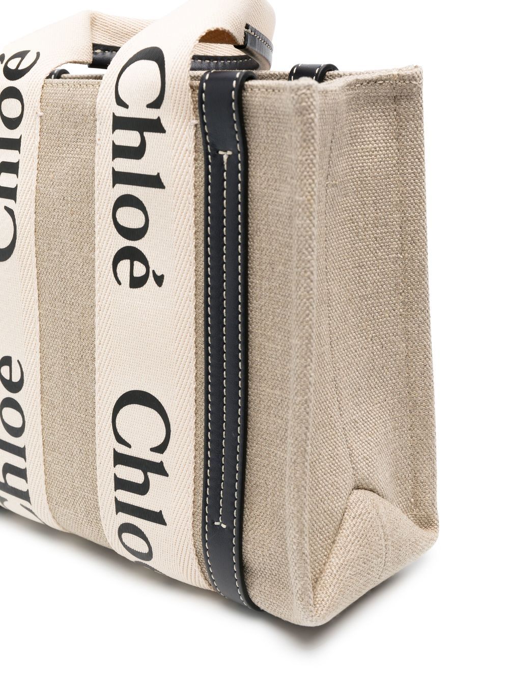 Chloé Chloe Woody Small Linen Tote Bag