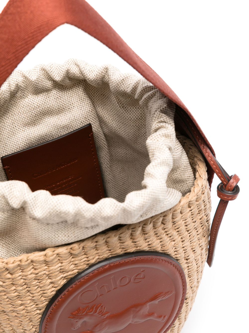Chloé Chloe Raffia and Leather Bucket Bag