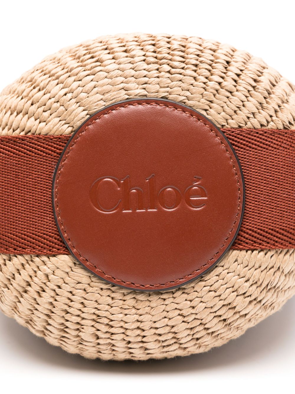 Chloé Chloe Raffia and Leather Bucket Bag