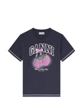 Ganni Raspberry cotton t-shirt Ganni