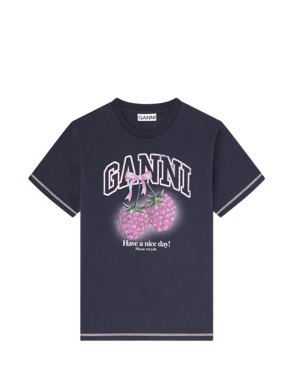 Ganni Raspberry cotton t-shirt Ganni