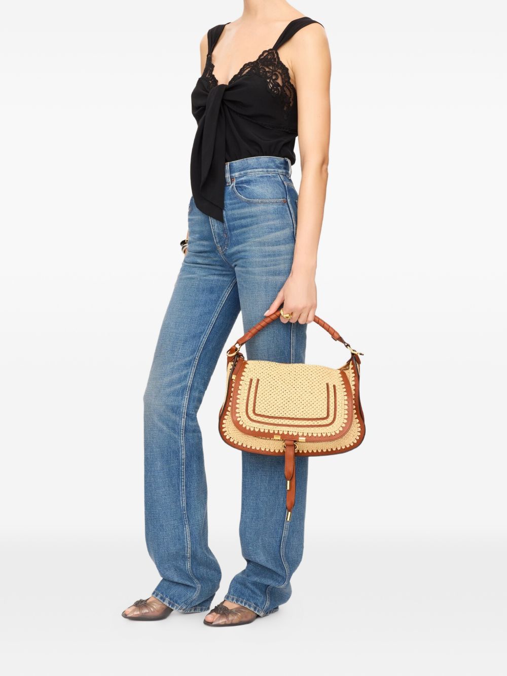 Chloé Marcie small rafia shoulder bag Chloé