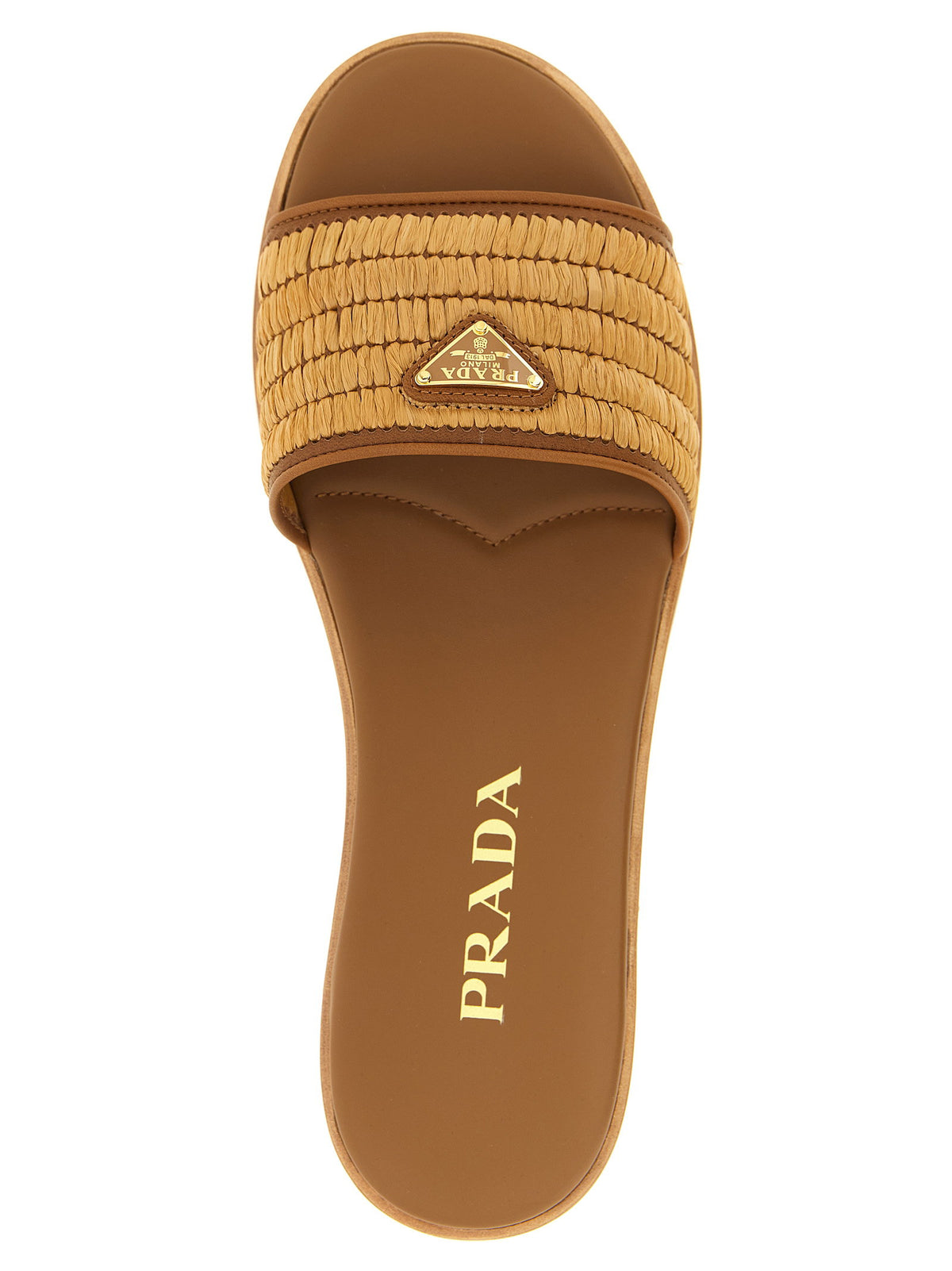 Prada Raffia Slides