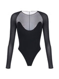 Elisabetta Franchi Tulle Panel Jersey Bodysuit