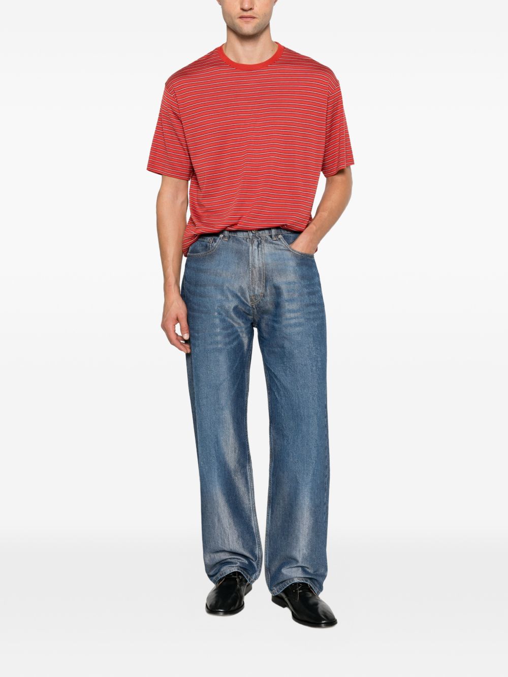Auralee Wool striped t-shirt Auralee