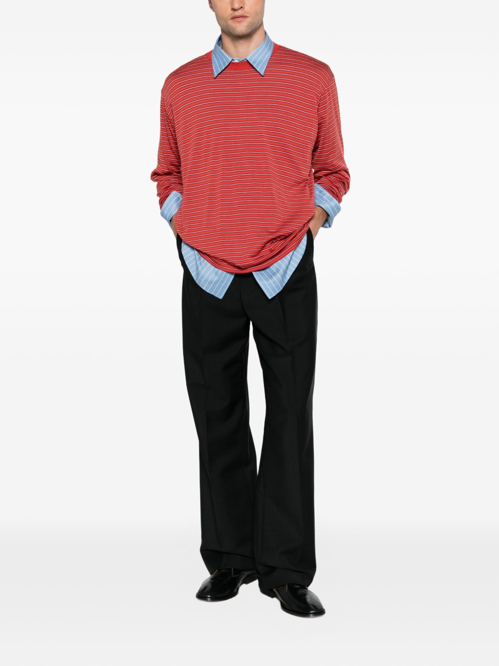 Auralee Wool striped t-shirt Auralee