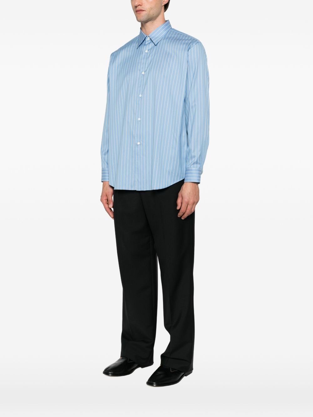 Auralee Cotton and silk striped shirt Auralee