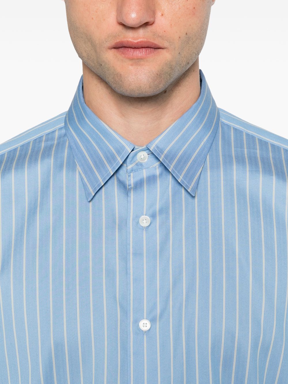 Auralee Cotton and silk striped shirt Auralee