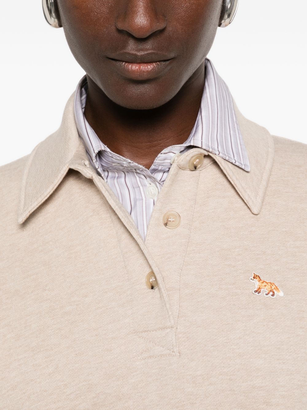 Maison Kitsuné Maison Kitsune Baby Fox Cotton Polo Sweatshirt