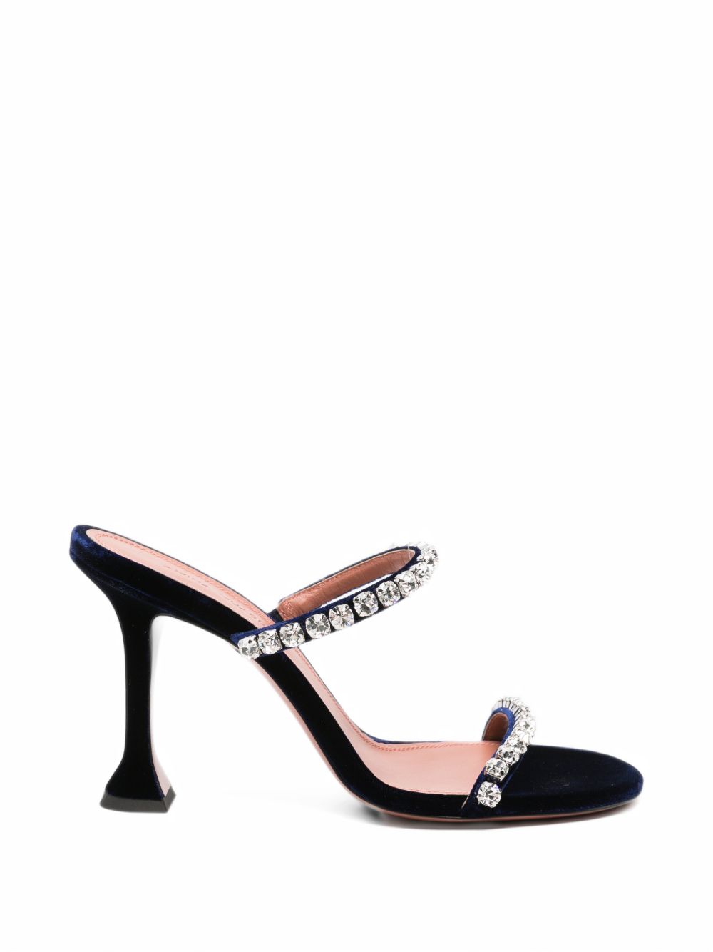 Amina Muaddi Gigi velvet and crystal heel sandals Amina Muaddi