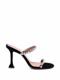 Amina Muaddi Gigi velvet and crystal heel sandals Amina Muaddi