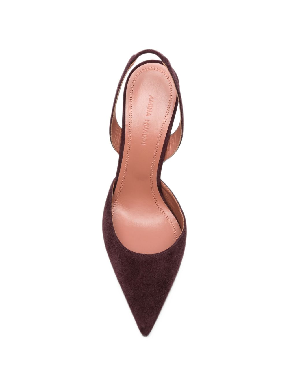 Amina Muaddi Holli suede leather slingback pumps Amina Muaddi