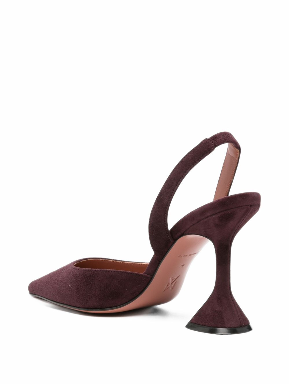 Amina Muaddi Holli suede leather slingback pumps Amina Muaddi