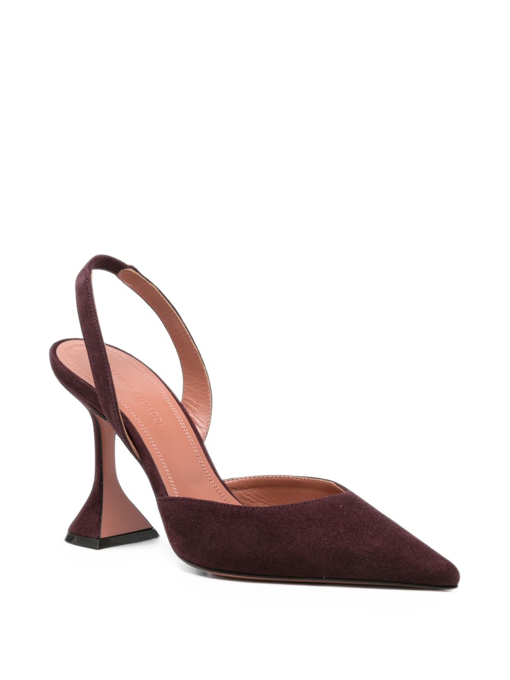 Amina Muaddi Holli suede leather slingback pumps Amina Muaddi