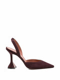 Amina Muaddi Holli suede leather slingback pumps Amina Muaddi