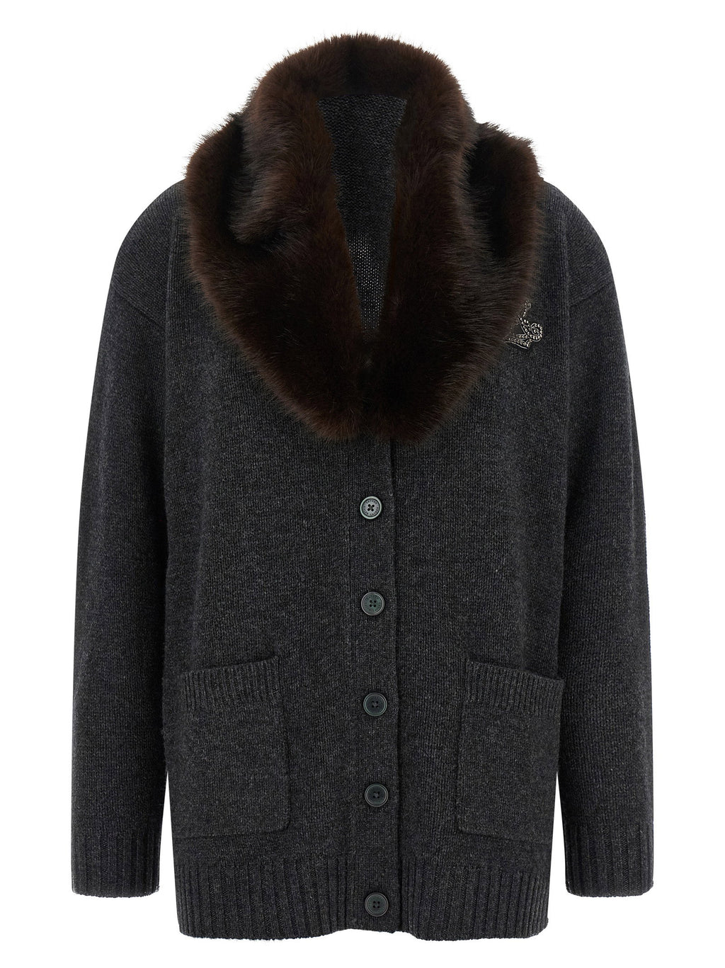 Lauren Ralph Lauren Fur Insert Cardigan Lauren Ralph Lauren