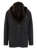 Lauren Ralph Lauren Fur Insert Cardigan Lauren Ralph Lauren