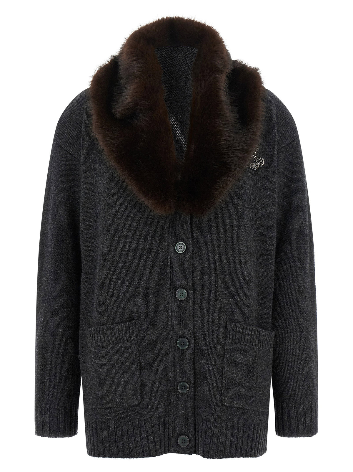 Lauren Ralph Lauren Fur Insert Cardigan Lauren Ralph Lauren