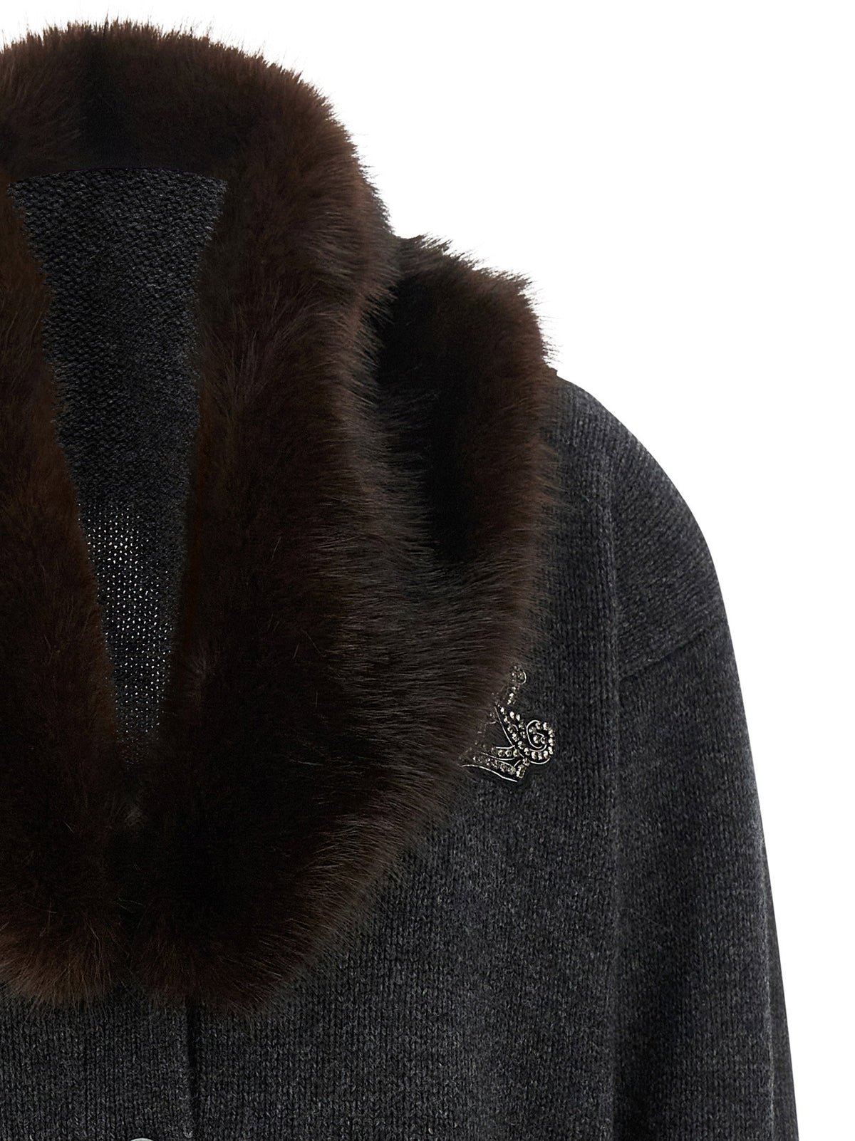 Lauren Ralph Lauren Fur Insert Cardigan Lauren Ralph Lauren
