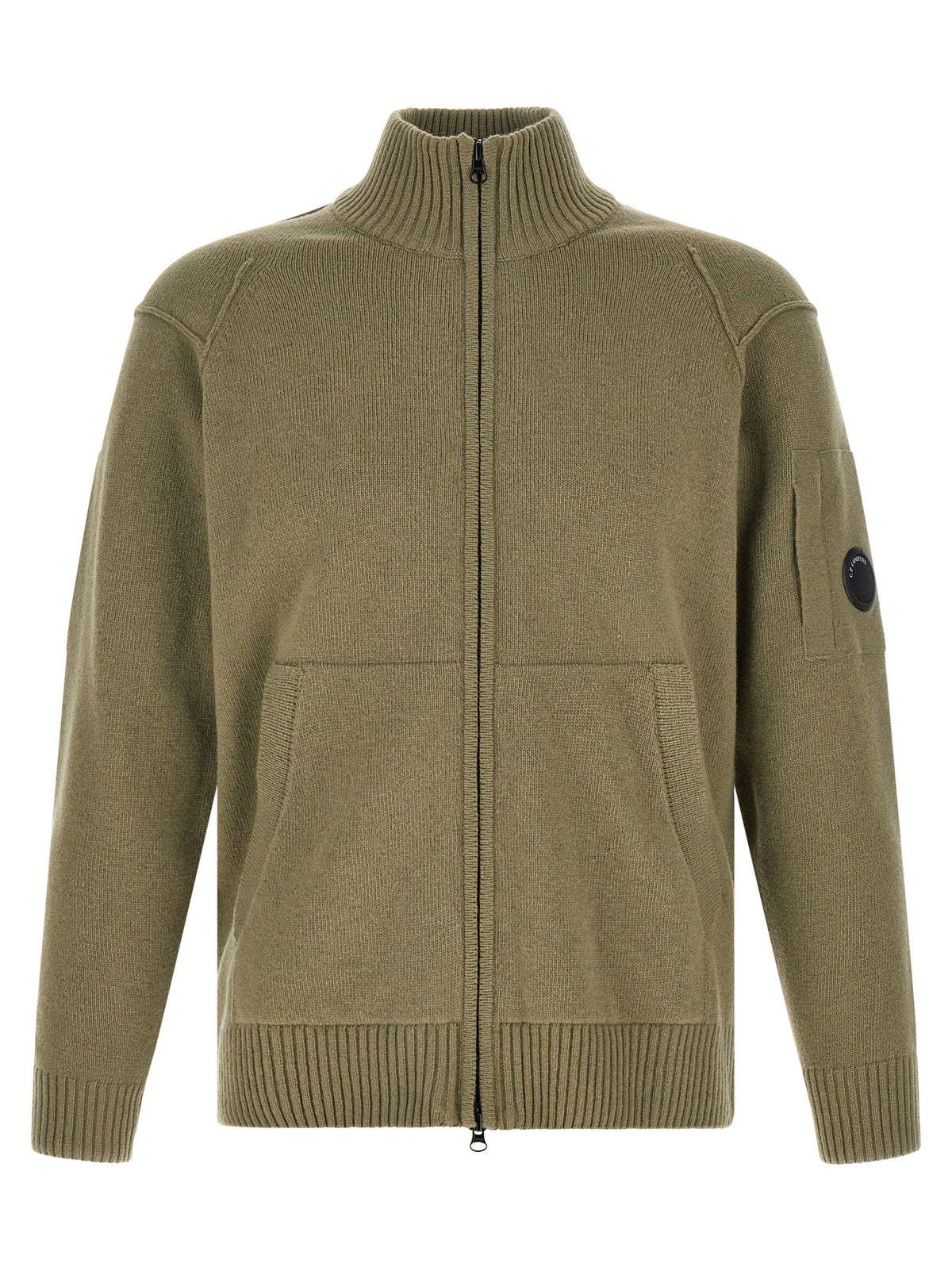 C.p. Company Lambswool Grs Cardigan With Lens Detail