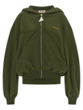 The Attico Green Fleece Hoodie The Attico