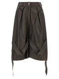 The Attico Brown Leather Bermuda Shorts The Attico