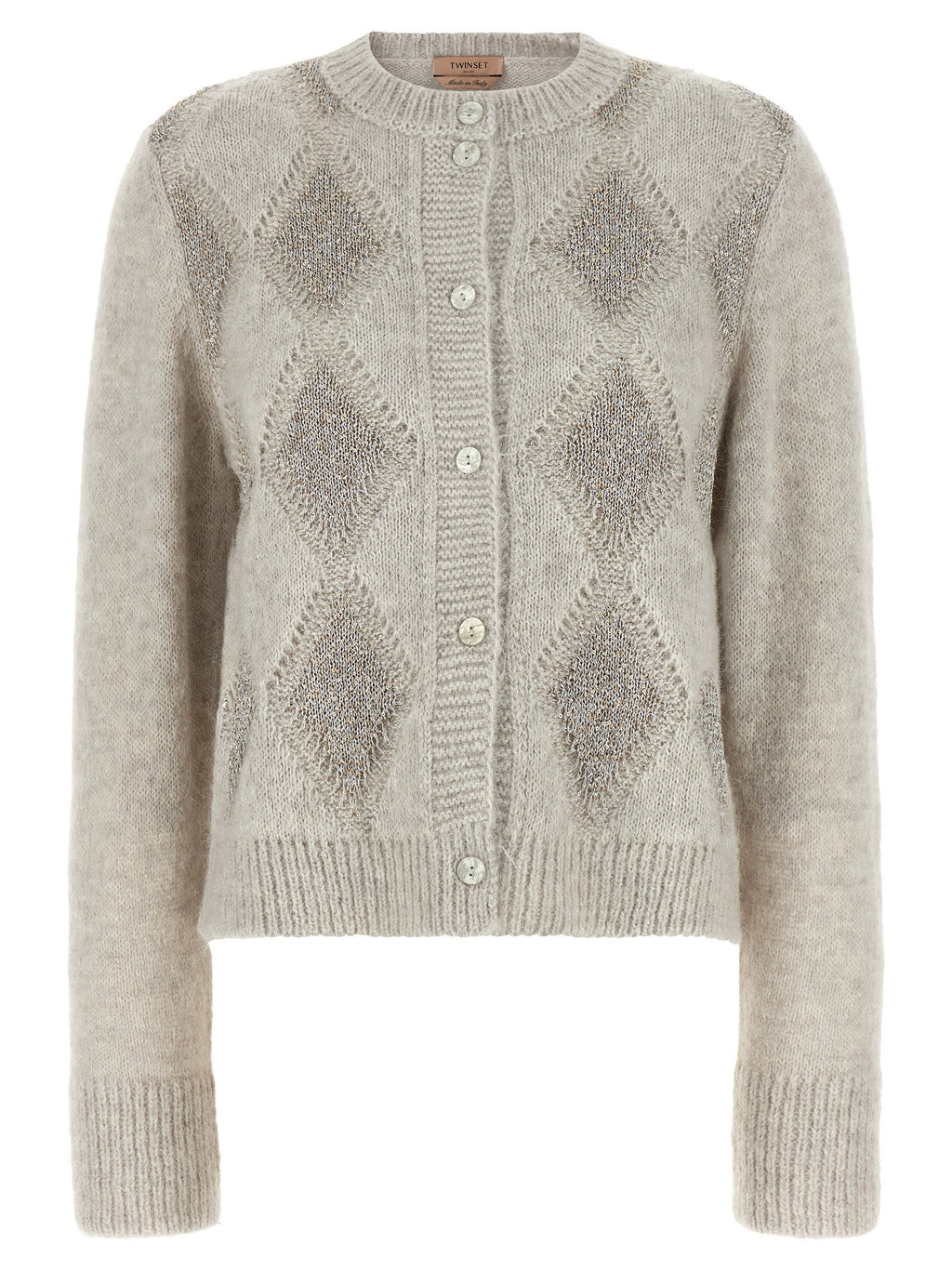 Twin Set Jacquard Diamond Cardigan