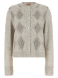 Twin Set Jacquard Diamond Cardigan