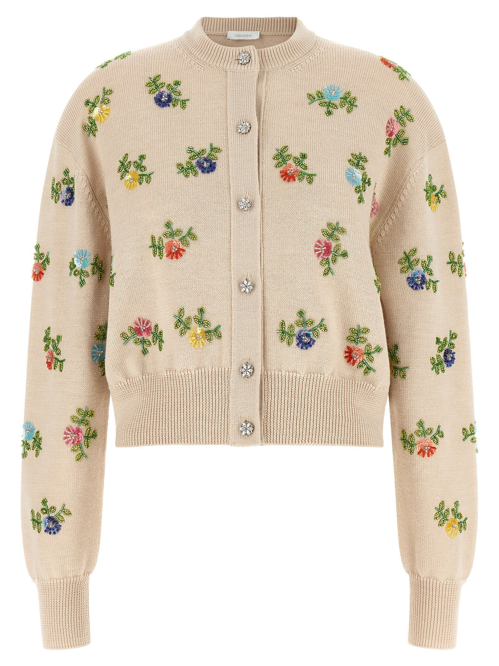 Paco Rabanne Floral Embroidery Cardigan