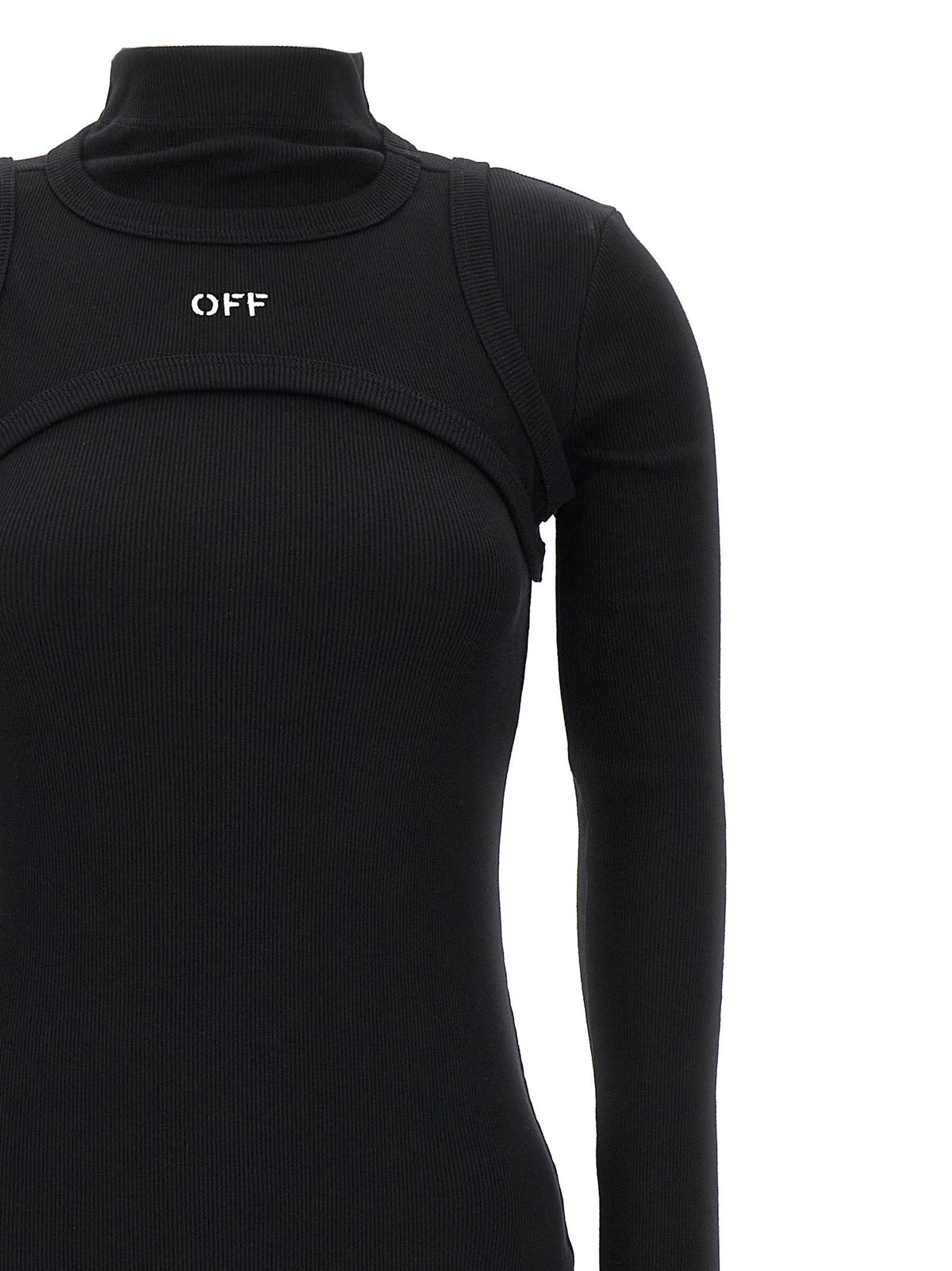 Off White Off Stamp Rib Dress