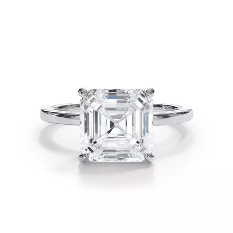 5.00 CT Lab Grown Diamond Solitaire Engagement Ring in 14K White Gold – G Color VS Clarity, IGI Certified