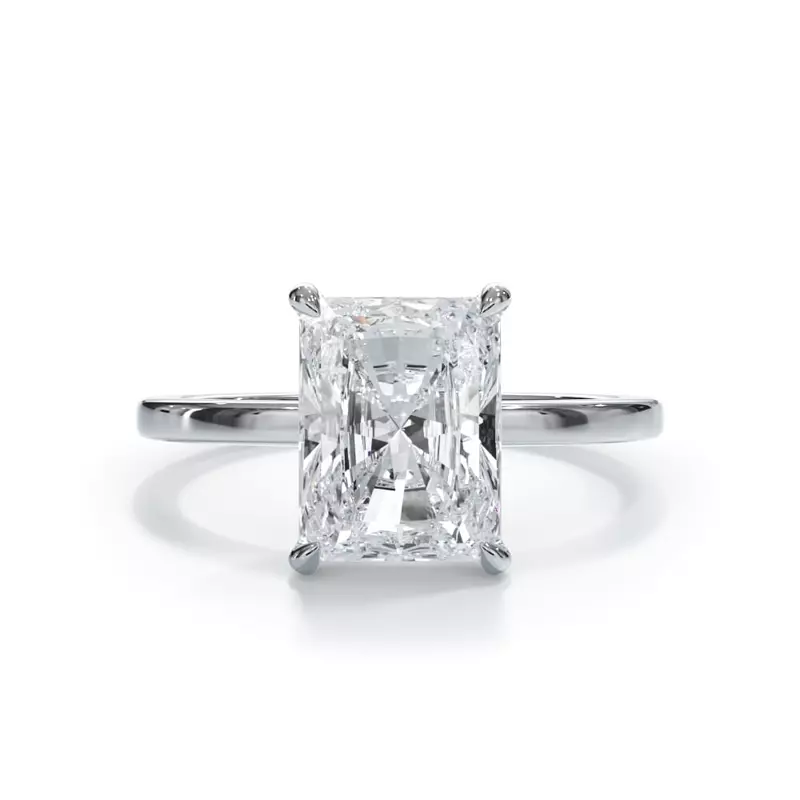 5.00 CT Lab Grown Diamond Solitaire Engagement Ring in 14K White Gold – G Color VS Clarity, IGI Certified