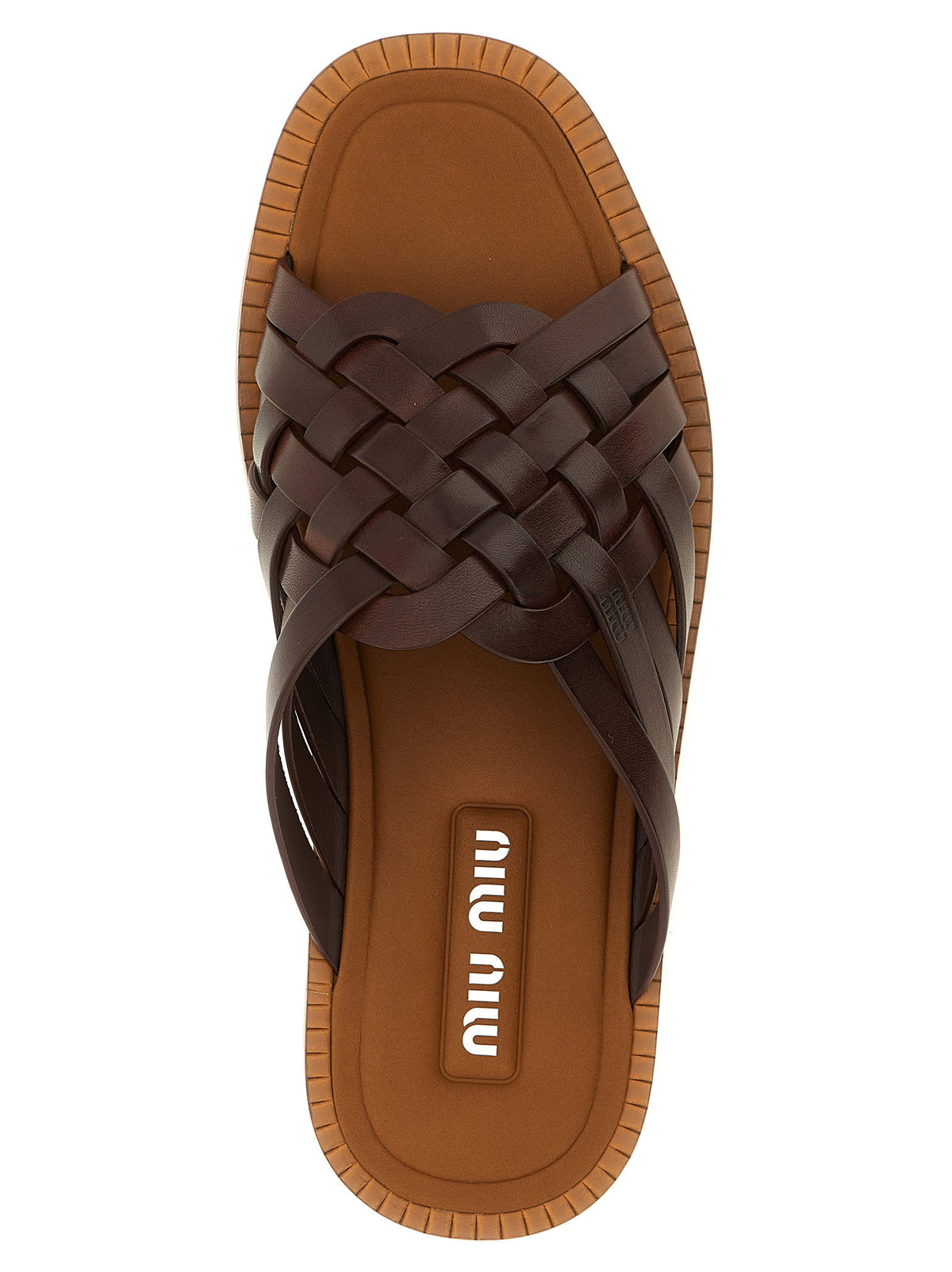 Miu Miu Waxed Leather Sandals