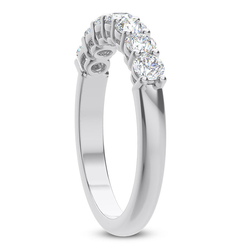 AGI Certified 2.00 CTW 7-Stone Lab Grown Diamond Anniversary Ring F/VS1 in 14K Gold Over Sterling Silver