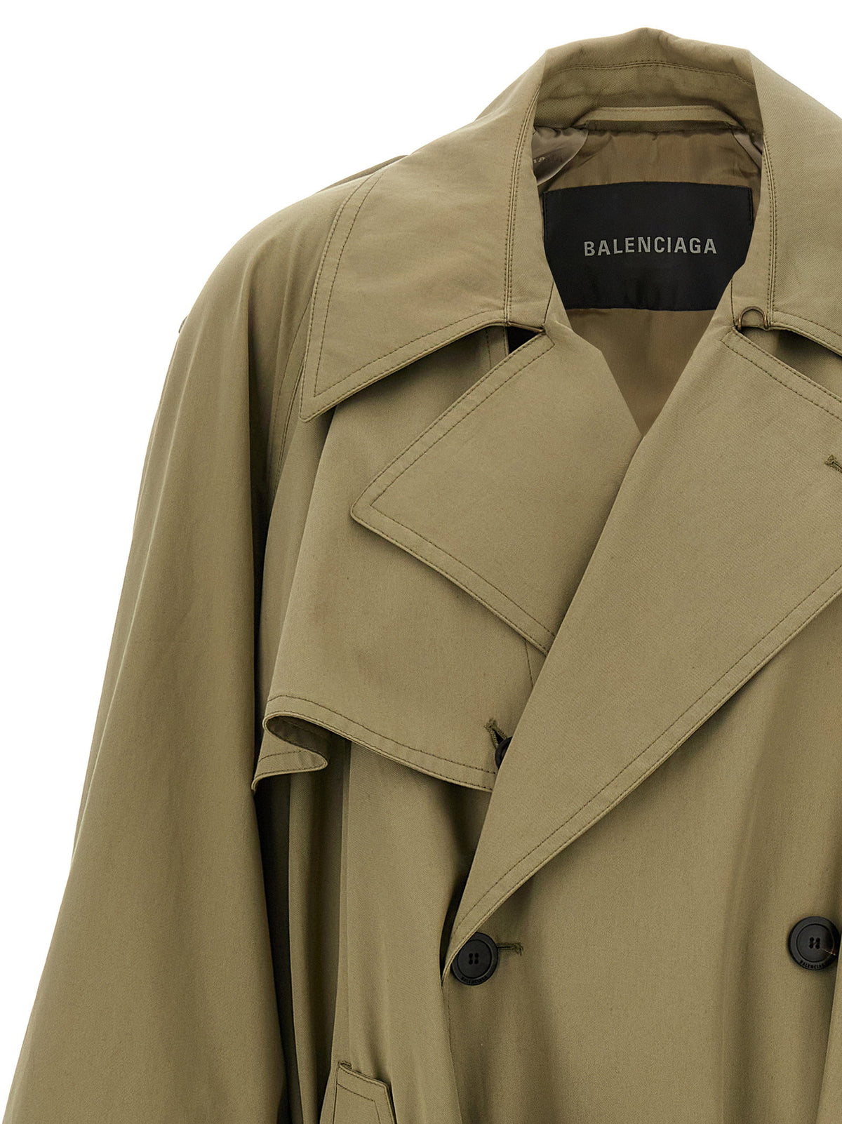 Balenciaga Draped Neck Trench Coat