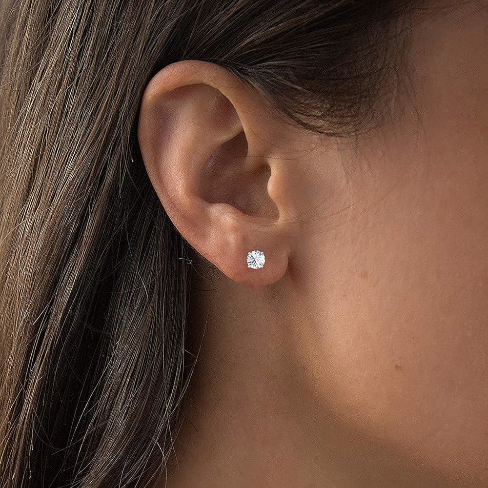 1.50 CTW AGI Certified Lab-Grown Diamond Stud Earrings in 14K Gold – D Color VS Round Brilliant