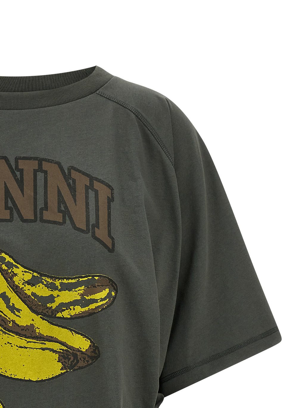 Ganni Grey Banana T-shirt Ganni